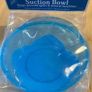 New Baby King Blue Hard Plastic Suction Bowl BPA Free